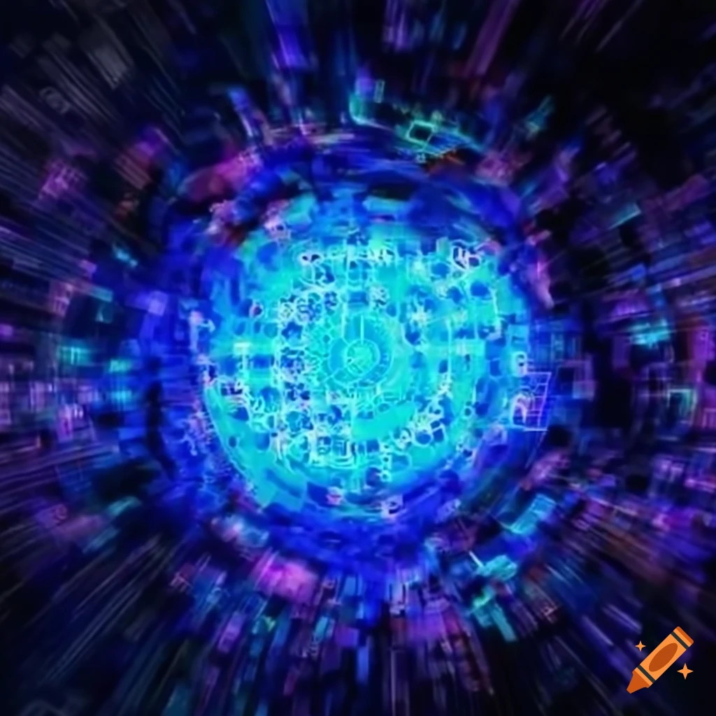 Digital data explosion depicted with binary code on Craiyon