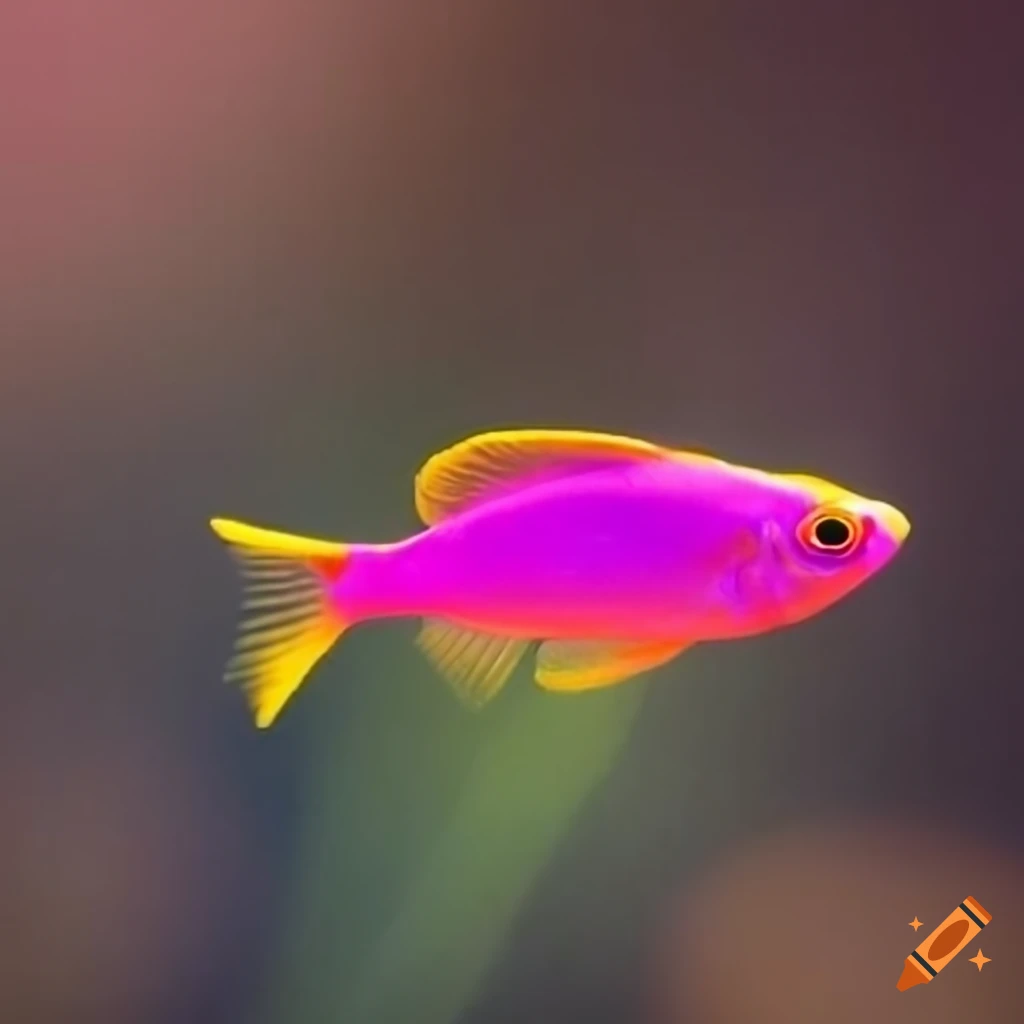 Pink and yellow neon fish on Craiyon