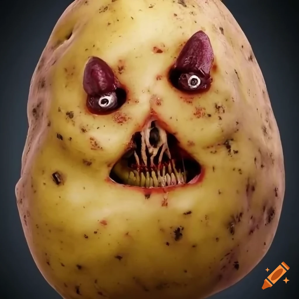 Spooky potato with a face on Craiyon