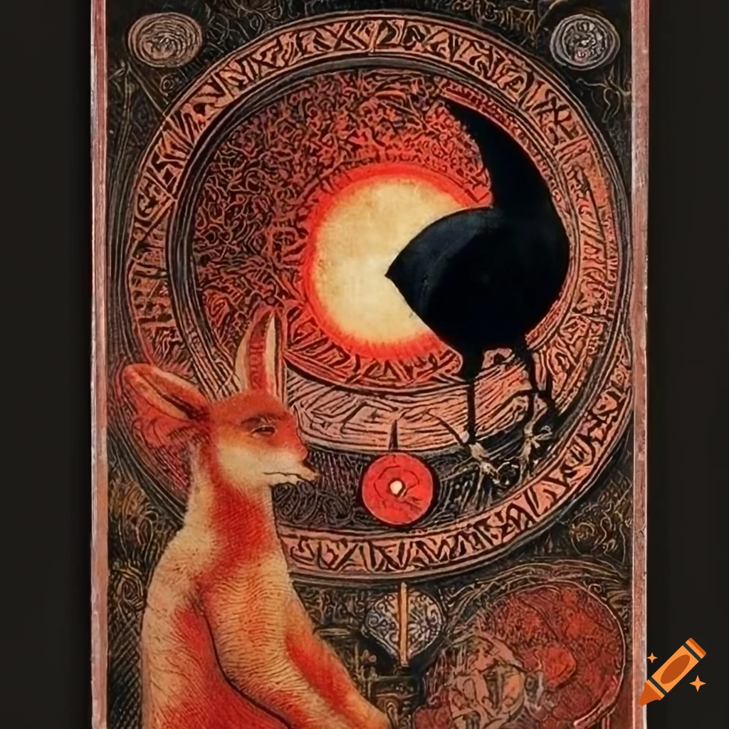 The Fool Tarot Card with ancient Norse Runes in red, inspired by Peter ...