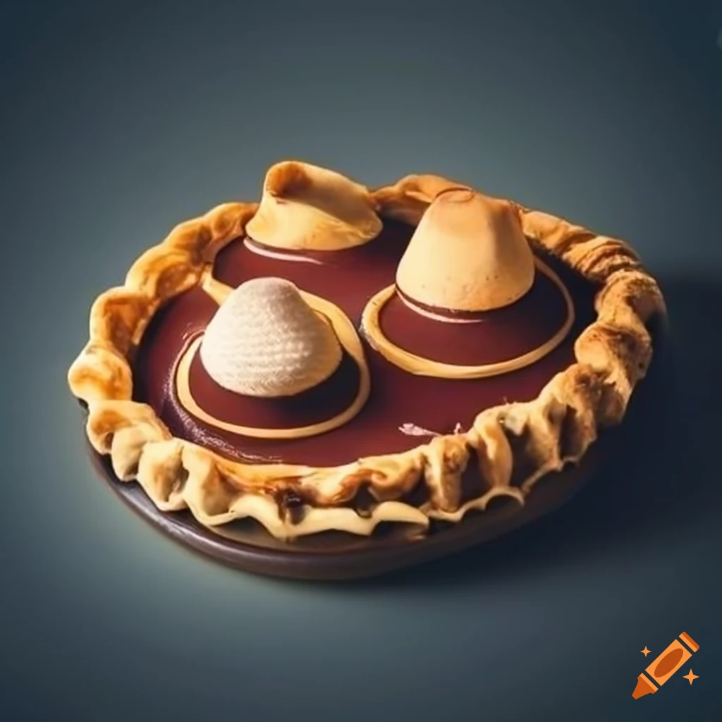 Pie with multiple small hats on top