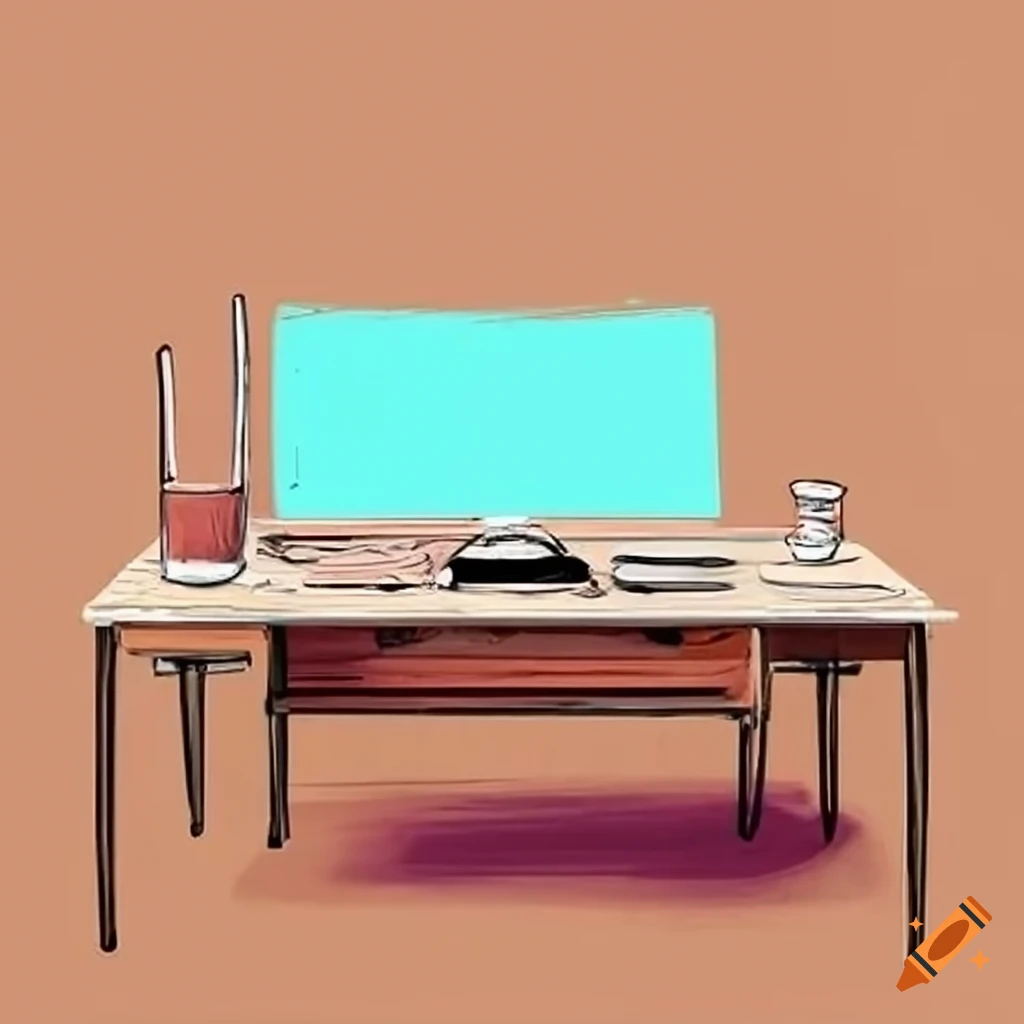 Computer desk on Craiyon