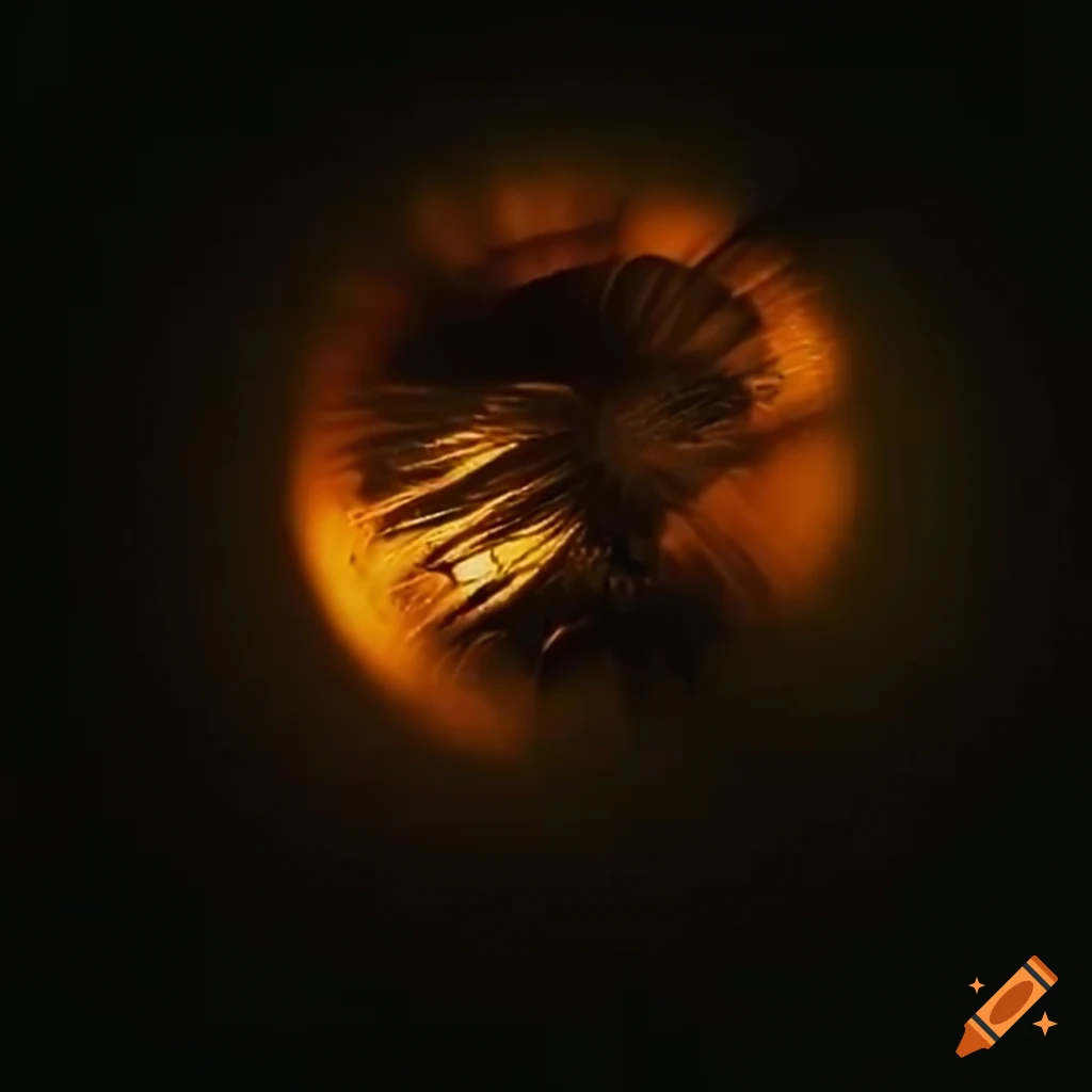 Butterfly in blurry motion with the Dark Side of the Sun