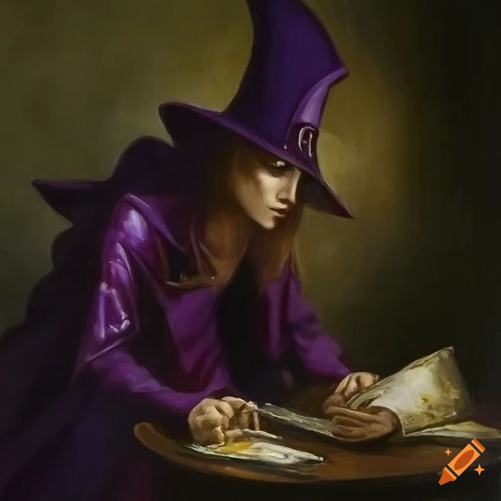 Dark Magician from Yu-Gi-Oh! painting by Albert Edelfelt in the realism movement
