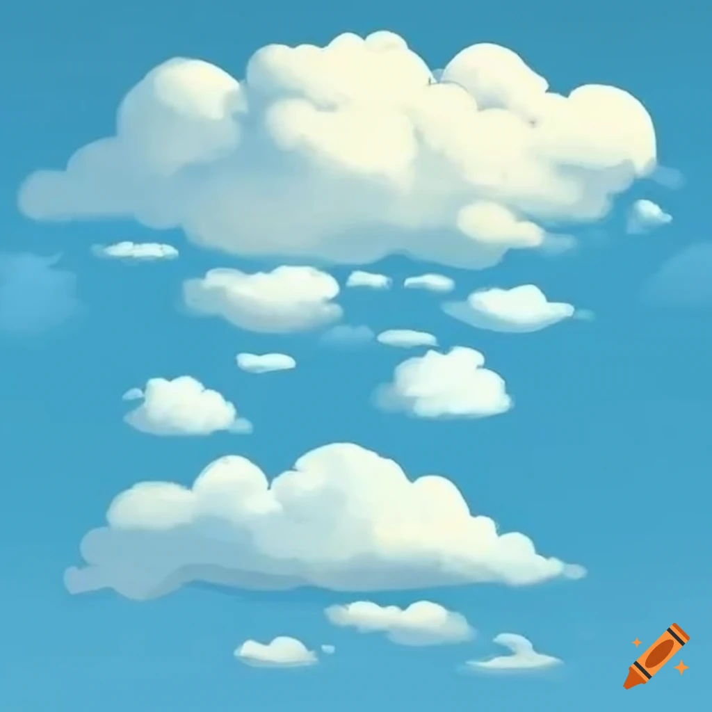 Studio ghiblistyle drawing of clouds on Craiyon