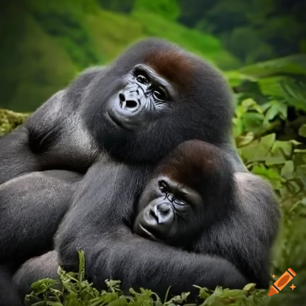 Group of sleeping gorillas