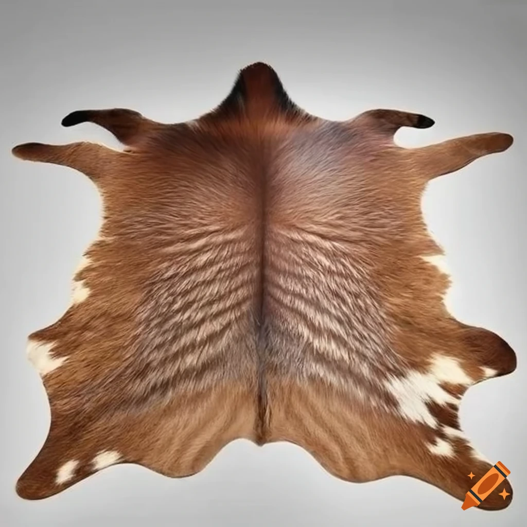 Tanned deer skin and cowhide rug on Craiyon