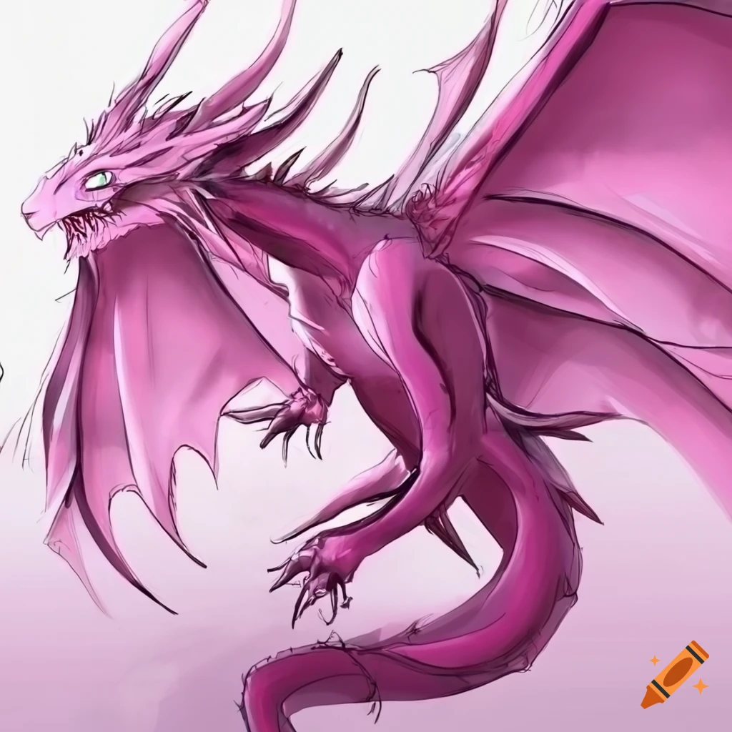 Pink dragon sketch