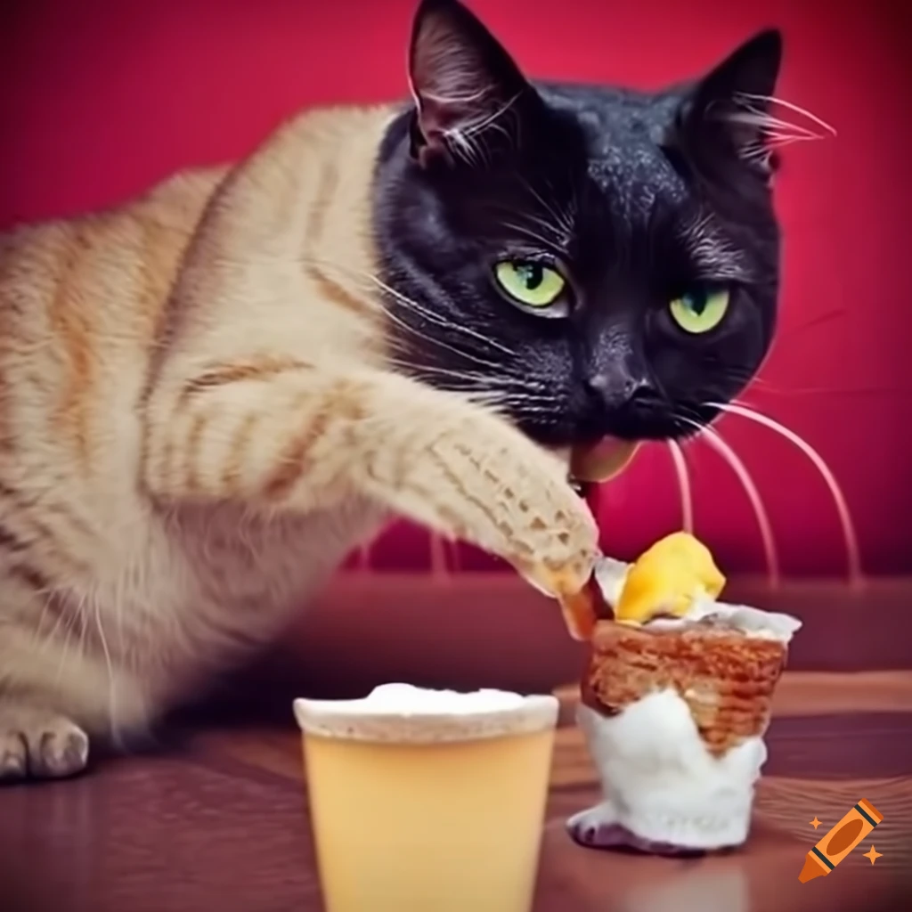 Cats enjoying icecream on Craiyon