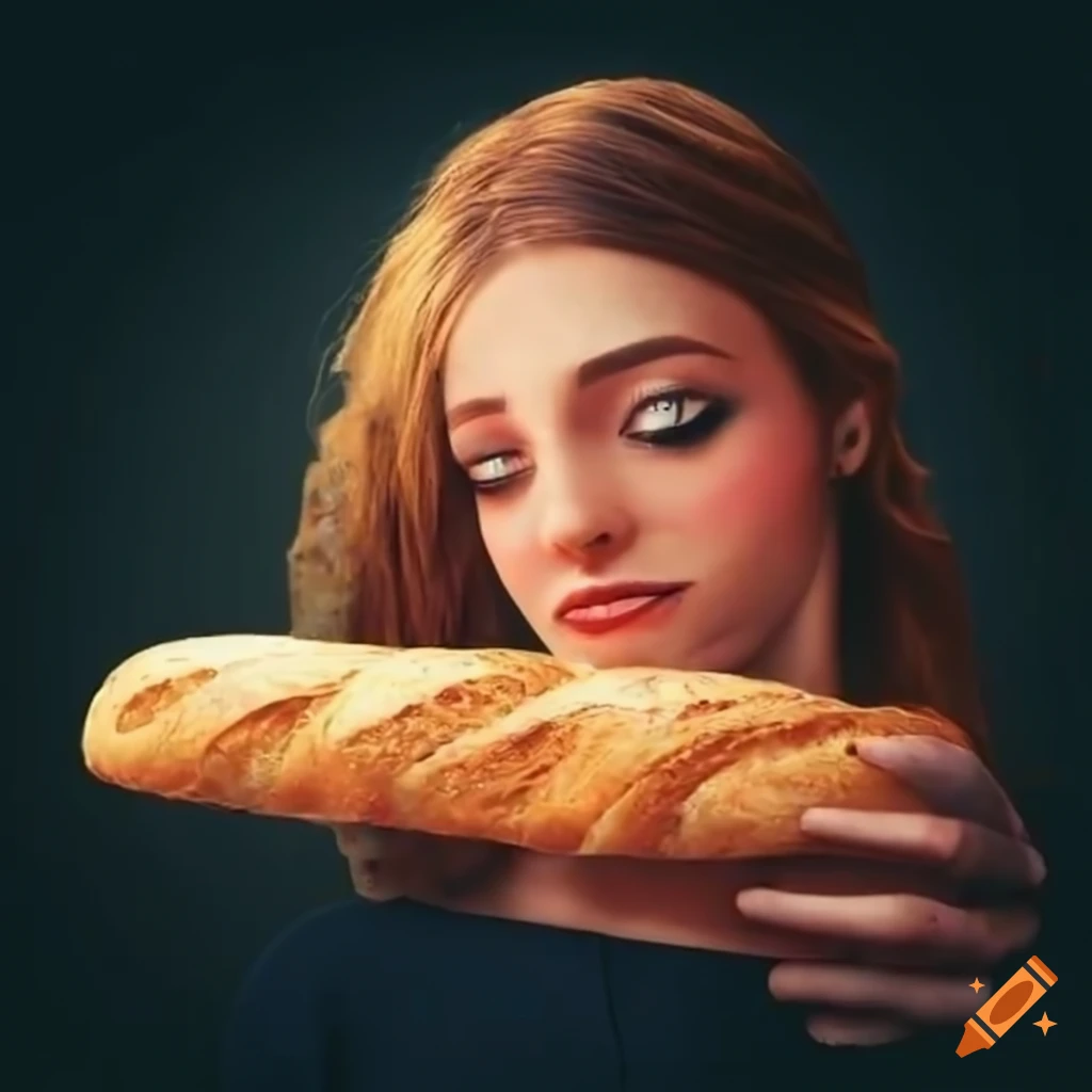 French person holding a baguette on Craiyon