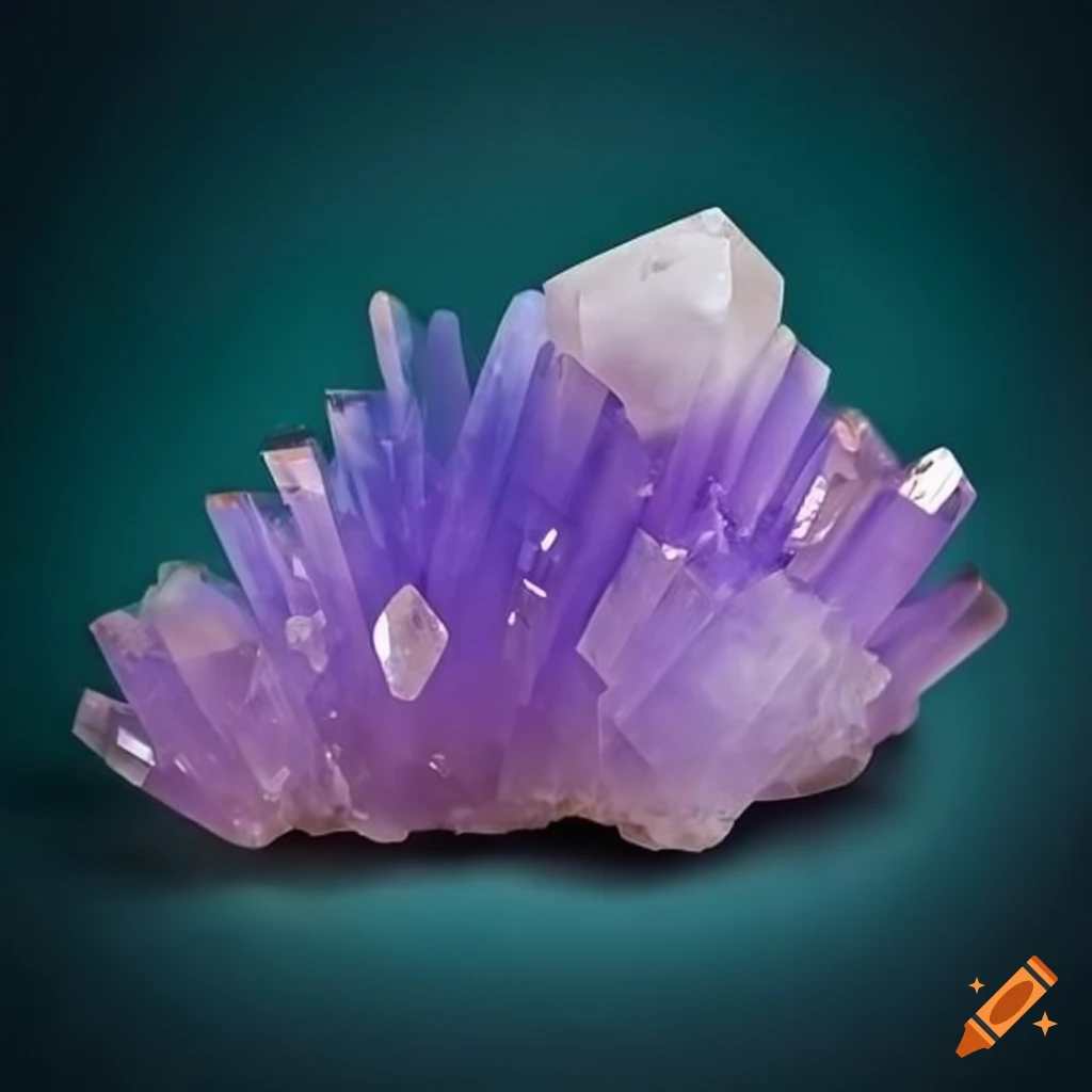 Cluster of aurora quartz crystals on Craiyon