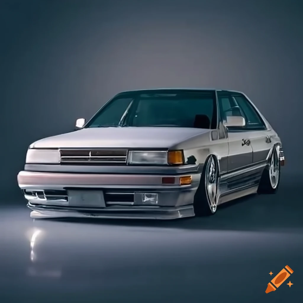 Lowered 1988 Toyota Camry in Frutiger Aero style