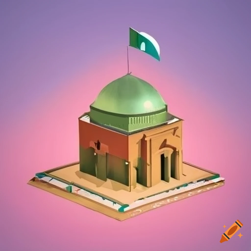 Isometric view of Mazar-e-Quaid