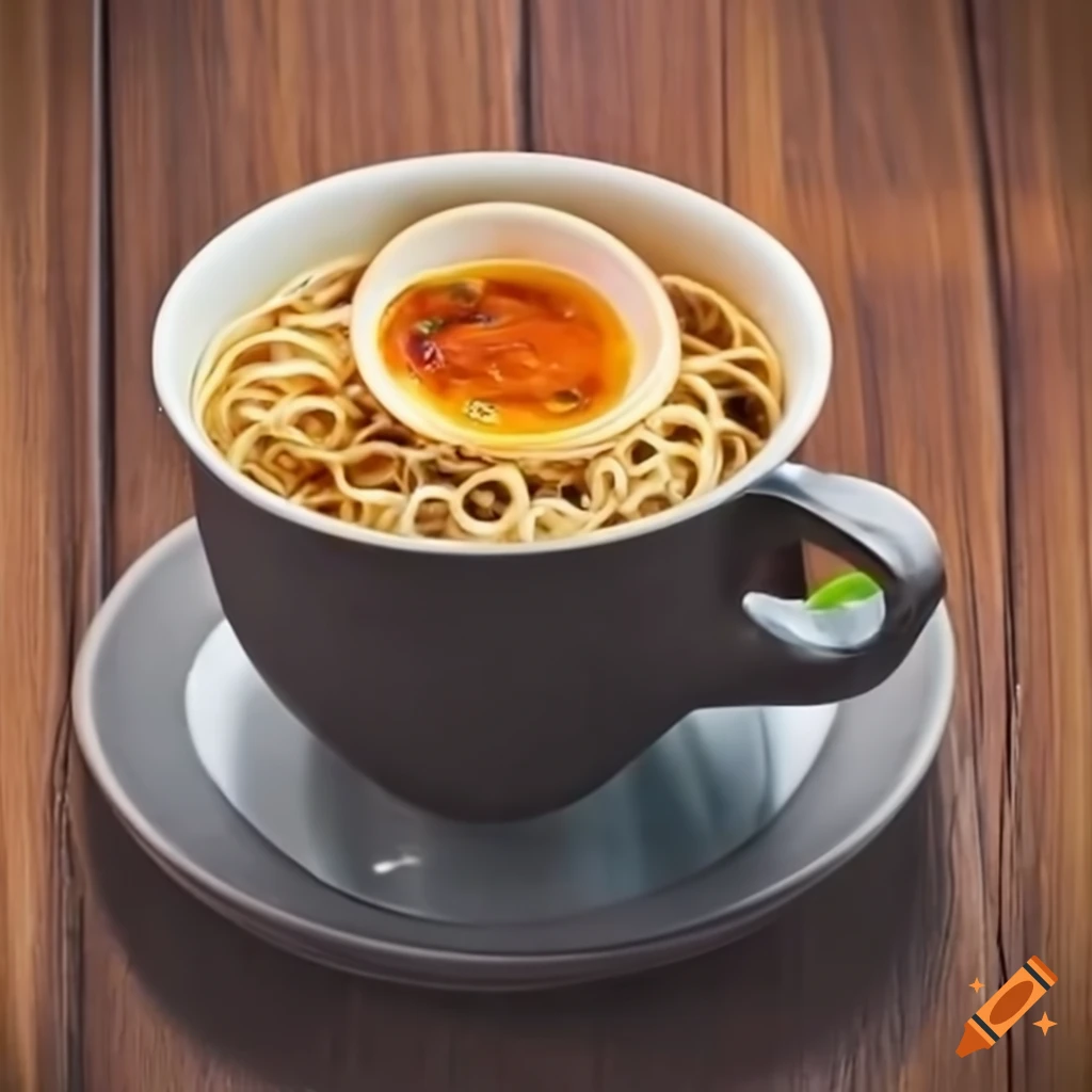 Ramen noodles in coffee on Craiyon