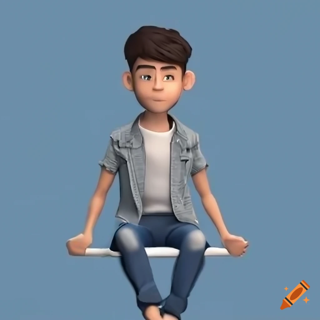 3D illustration of animated character sitting on top of a telegram logo
