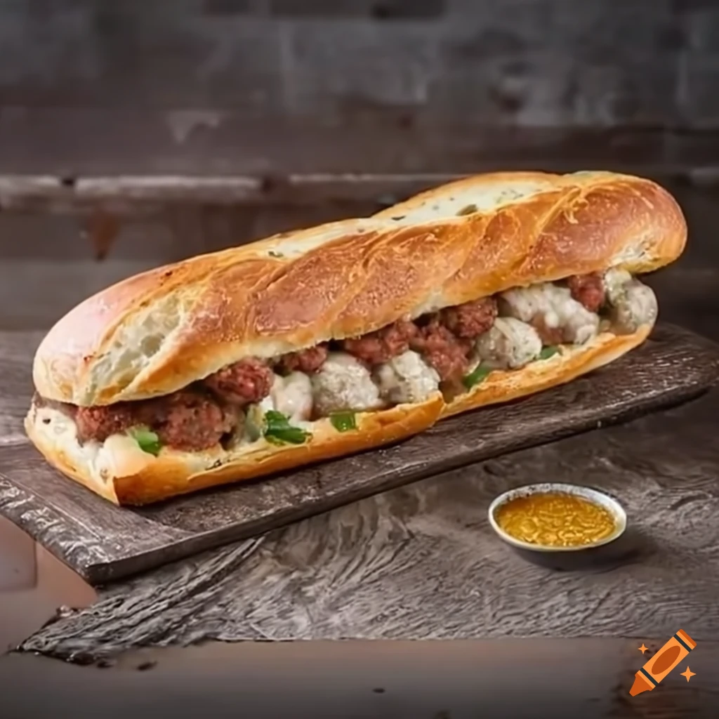 Ultimate meatballfilled baguette on Craiyon
