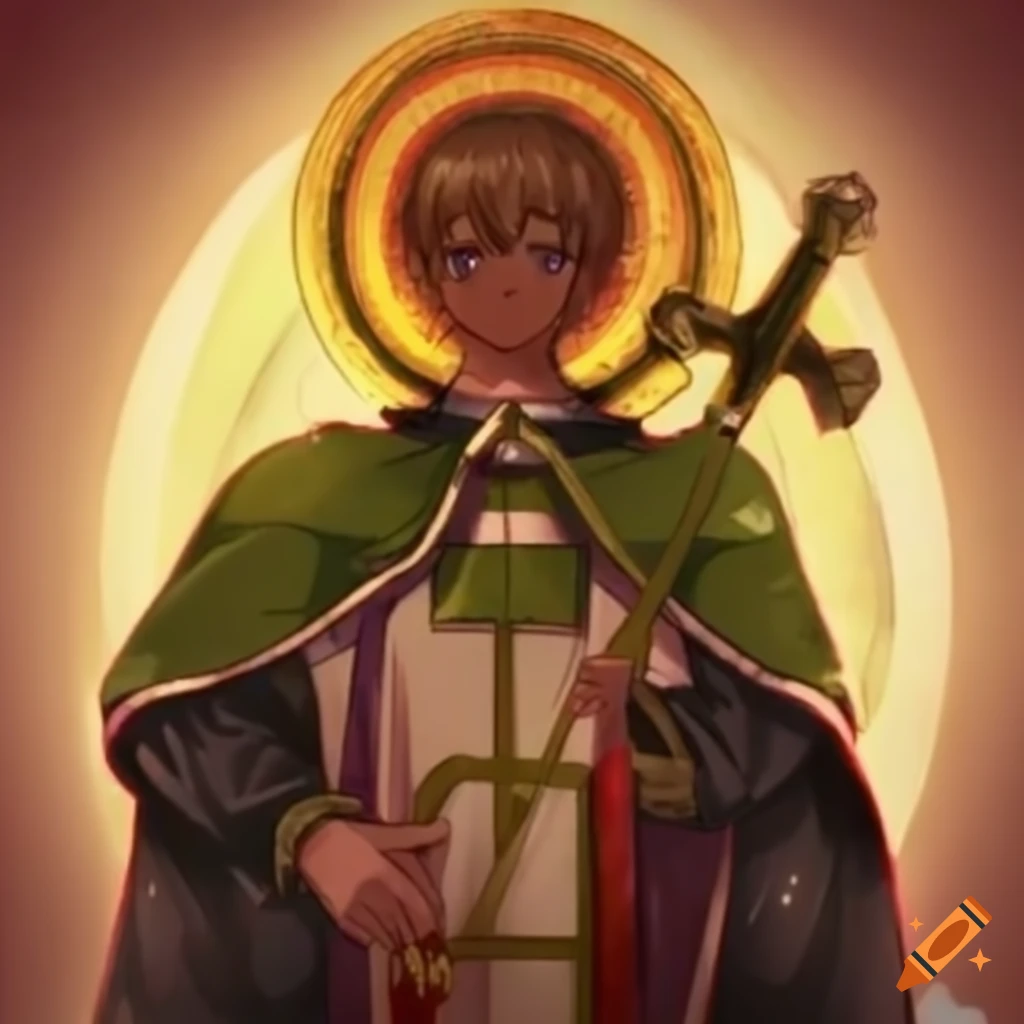 Saint Martin of Tours depicted as a soldier of love in anime style on ...