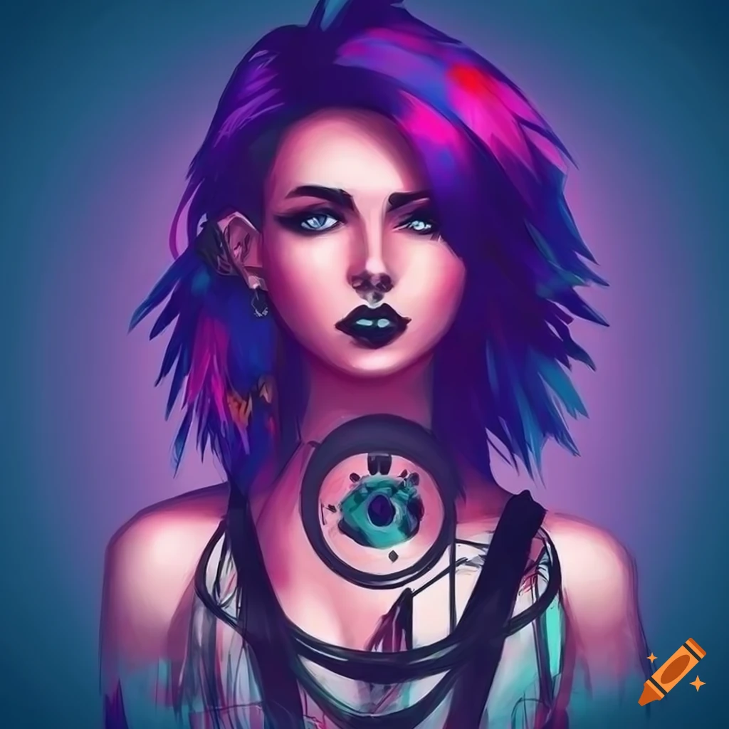 Artwork of a punk girl representing girl power on Craiyon