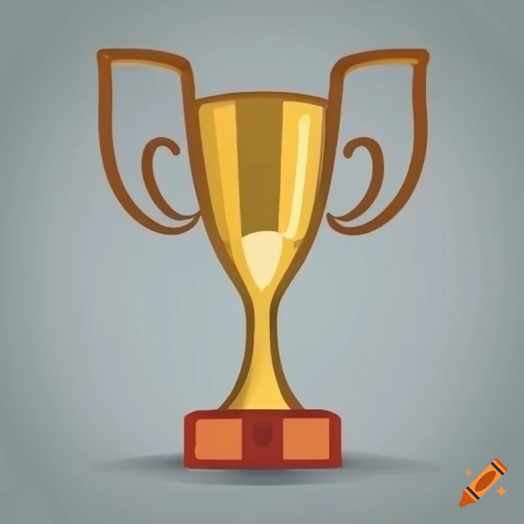Simple trophy on white background