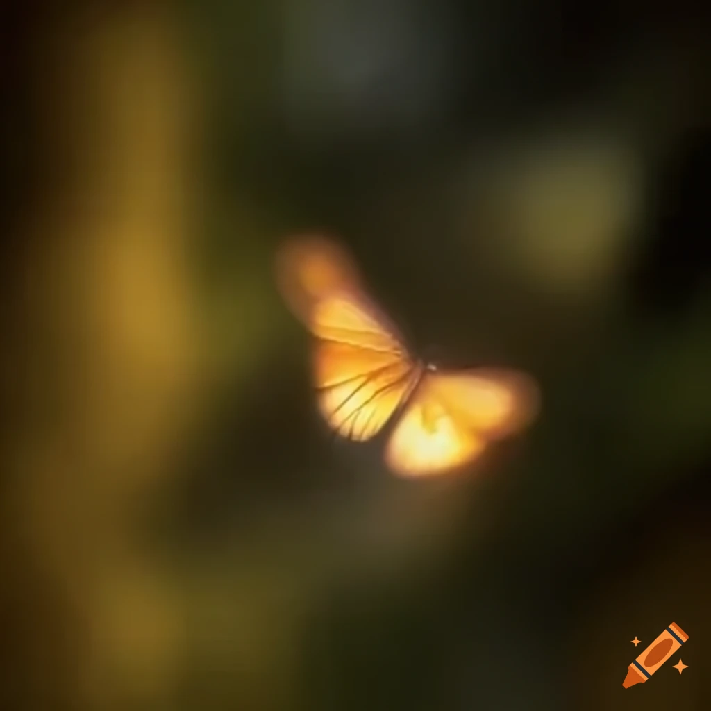 Sun and butterfly in blurry motion