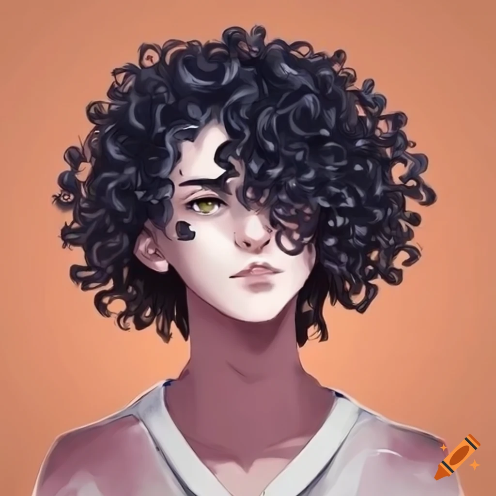 Japanese animeinspired male character with black hair and creole