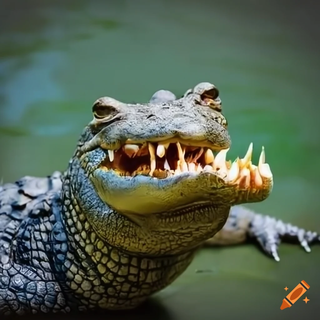 Crocodile brushing its teeth on Craiyon