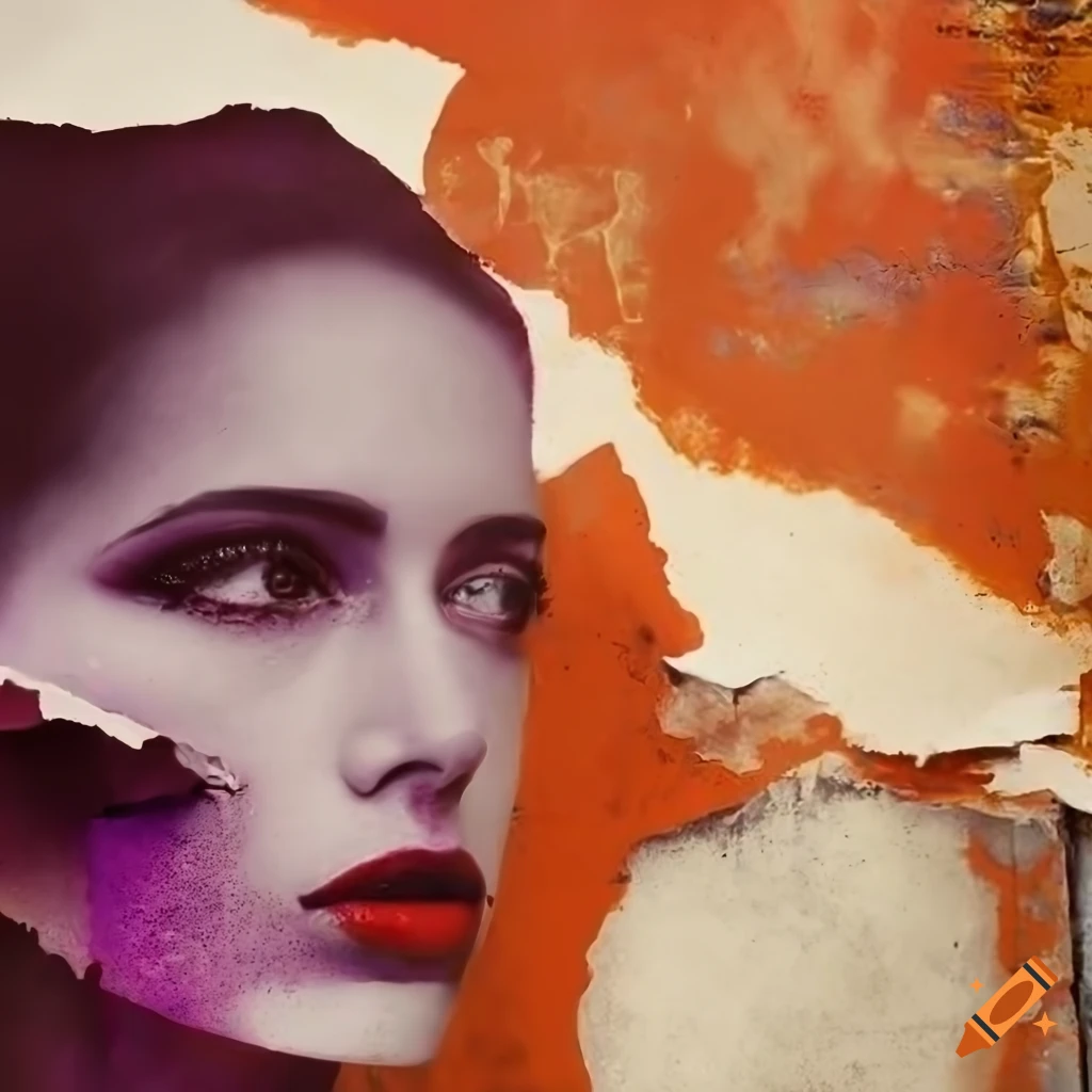 Graffiti and grunge wall with unique posters and vogue models on Craiyon