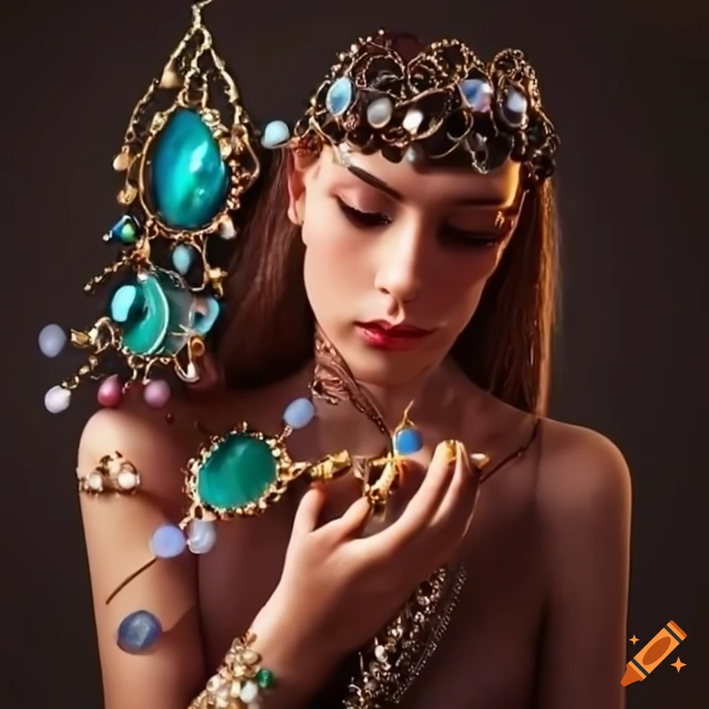 Woman creating jewelry pieces for customers