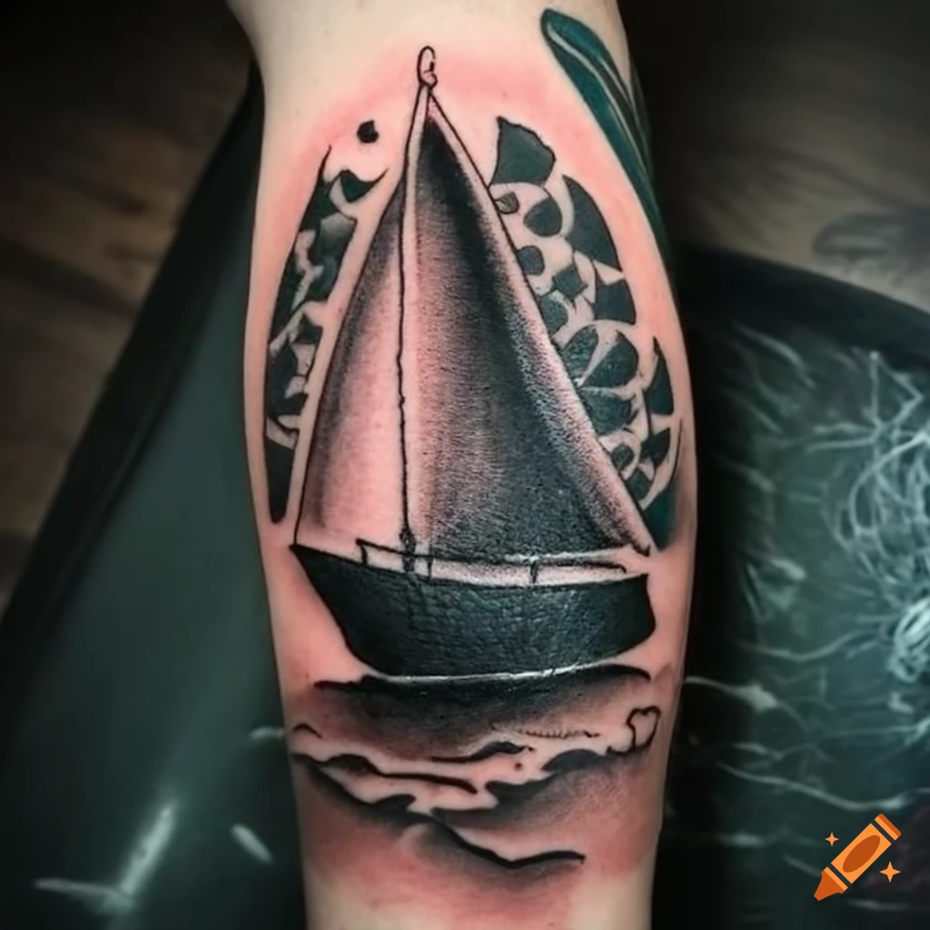 Traditional Pirate Ship Tattoo On Stomach By Alessandro Lemme