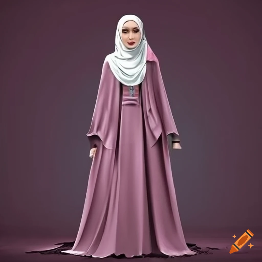 Sketch design of a muslim woman's robe on Craiyon