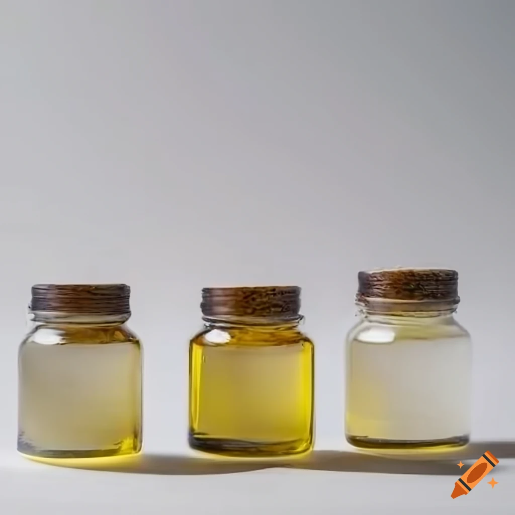Three white jars of aromatic oils on a white background