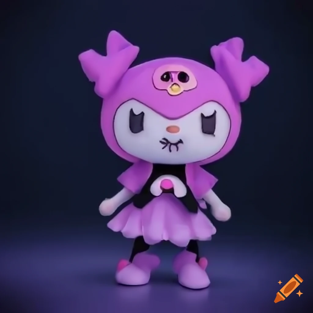 Kuromi character from Sanrio gaming on a PC