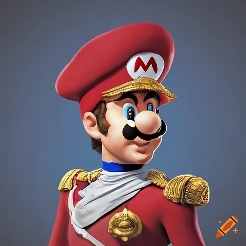 Mario dressed as napoleon on Craiyon