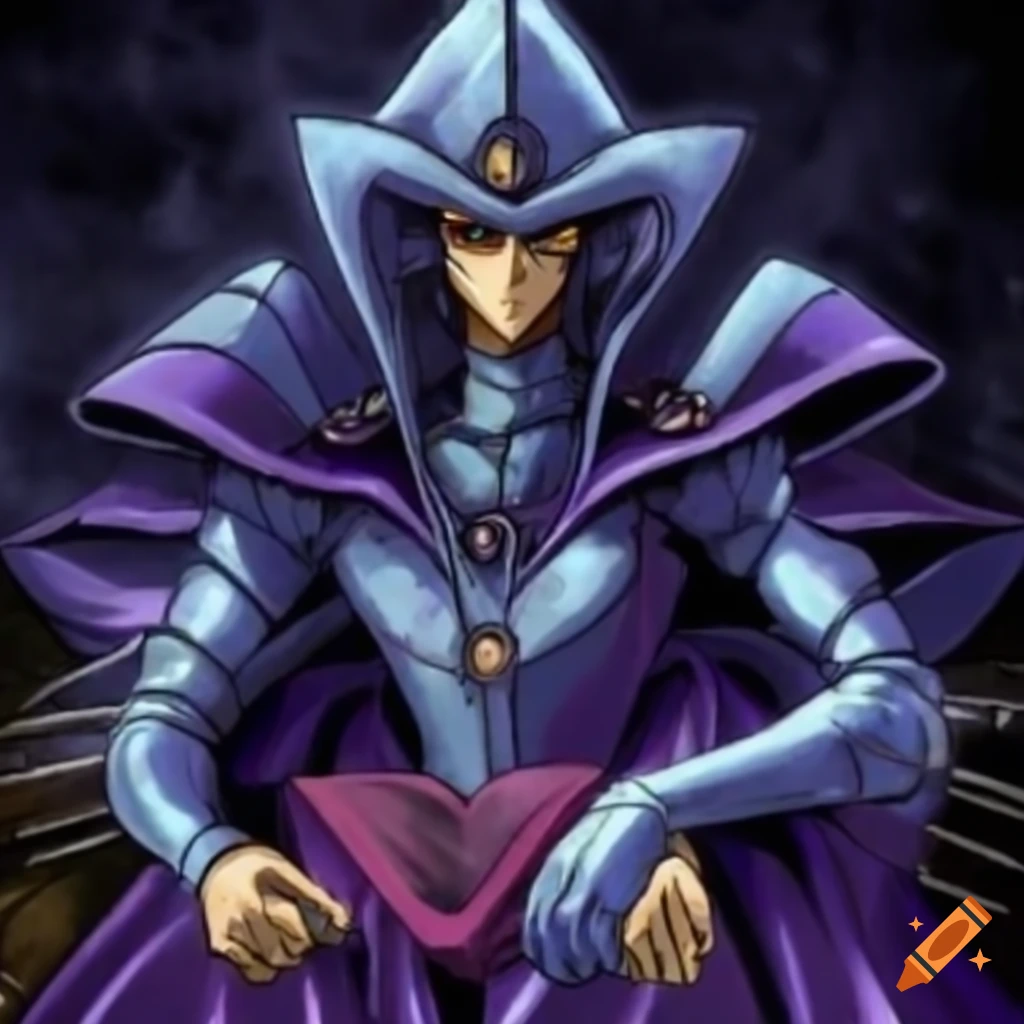 Dark Magician from Yu-Gi-Oh! in renaissance fresco style on Craiyon