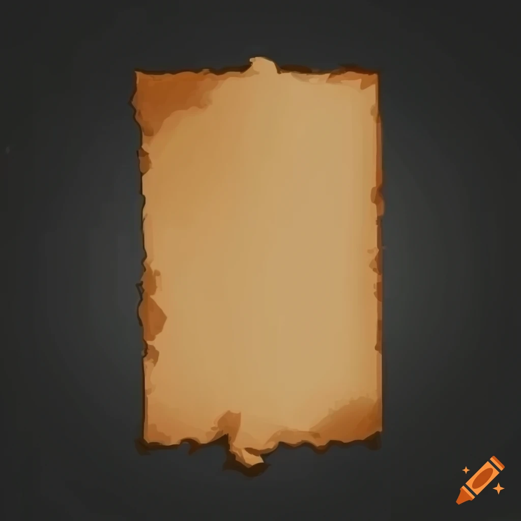 Isometric view of an old paper sheet
