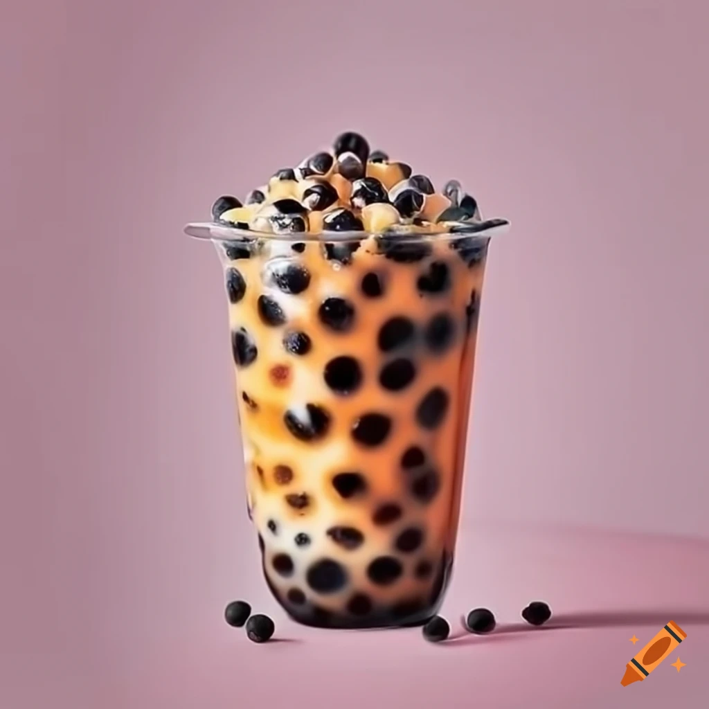 Tapioca pearls in bubble tea on Craiyon