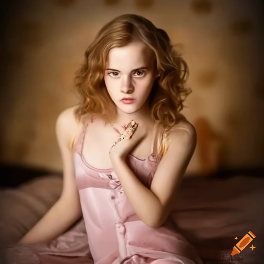 Hermione wearing pajamas with an alluring expression