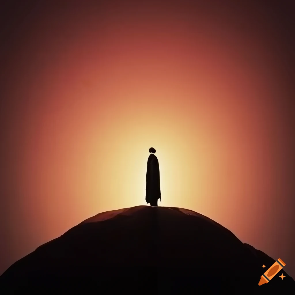 A person standing in a serene oasis at dusk in the image, Inner Wisdom