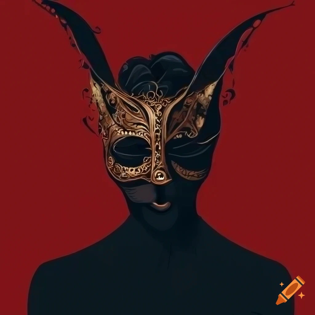 Masquerade mask shaped like a bat in vector art