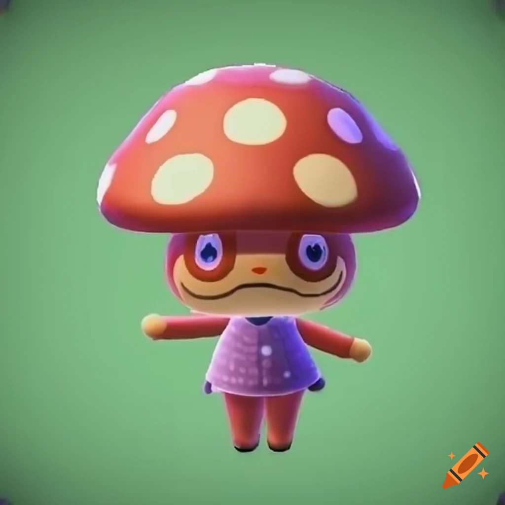 Animal crossing new horizons mushroom frog on Craiyon