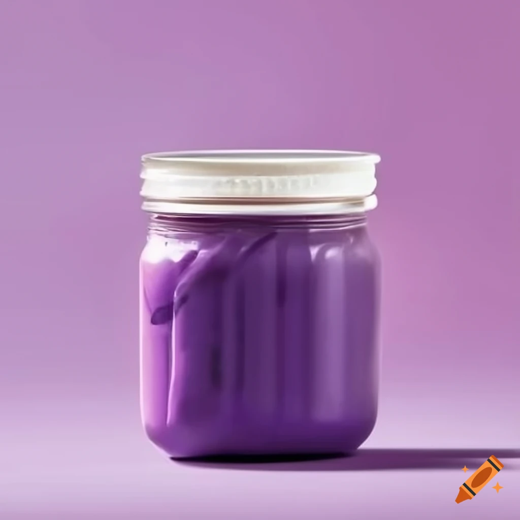 Jar packaging for ube halaya, a filipino dessert also known as ube jam