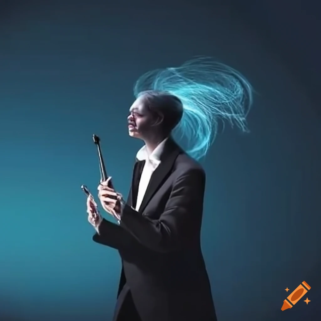 Orchestra conductor leading the music with a universal feeling