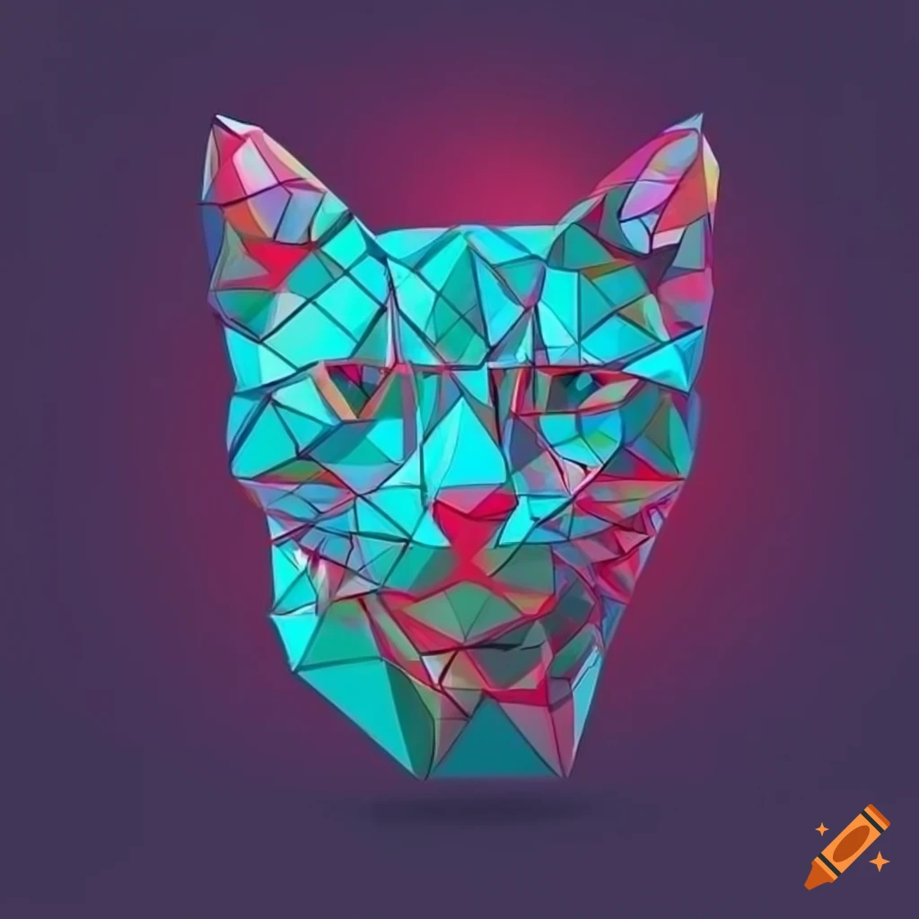 Polygonal veterinary pictogram of a cat and a dog