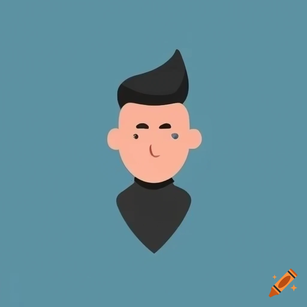Minimalistic flat design avatar of a man