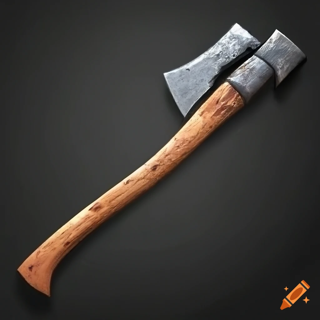 Broken axe in two parts on Craiyon