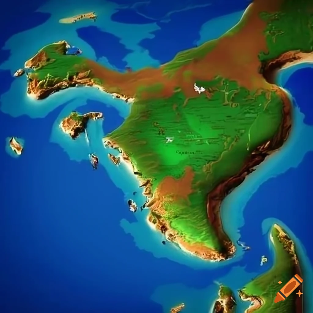 Map of islands on Craiyon