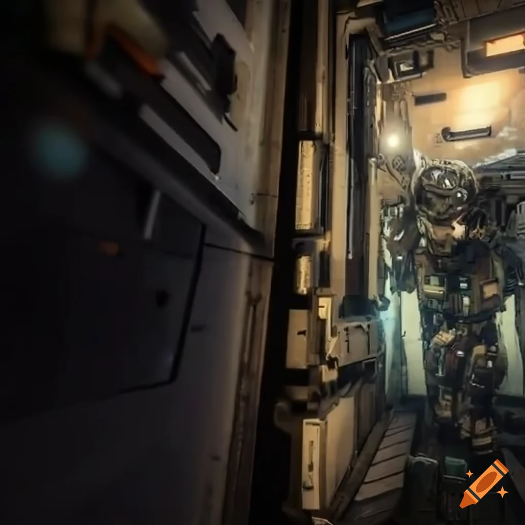 Dynamic Camera Angle Game Dynamic camera angle in dark narrow hallways in titanfall game on Craiyon