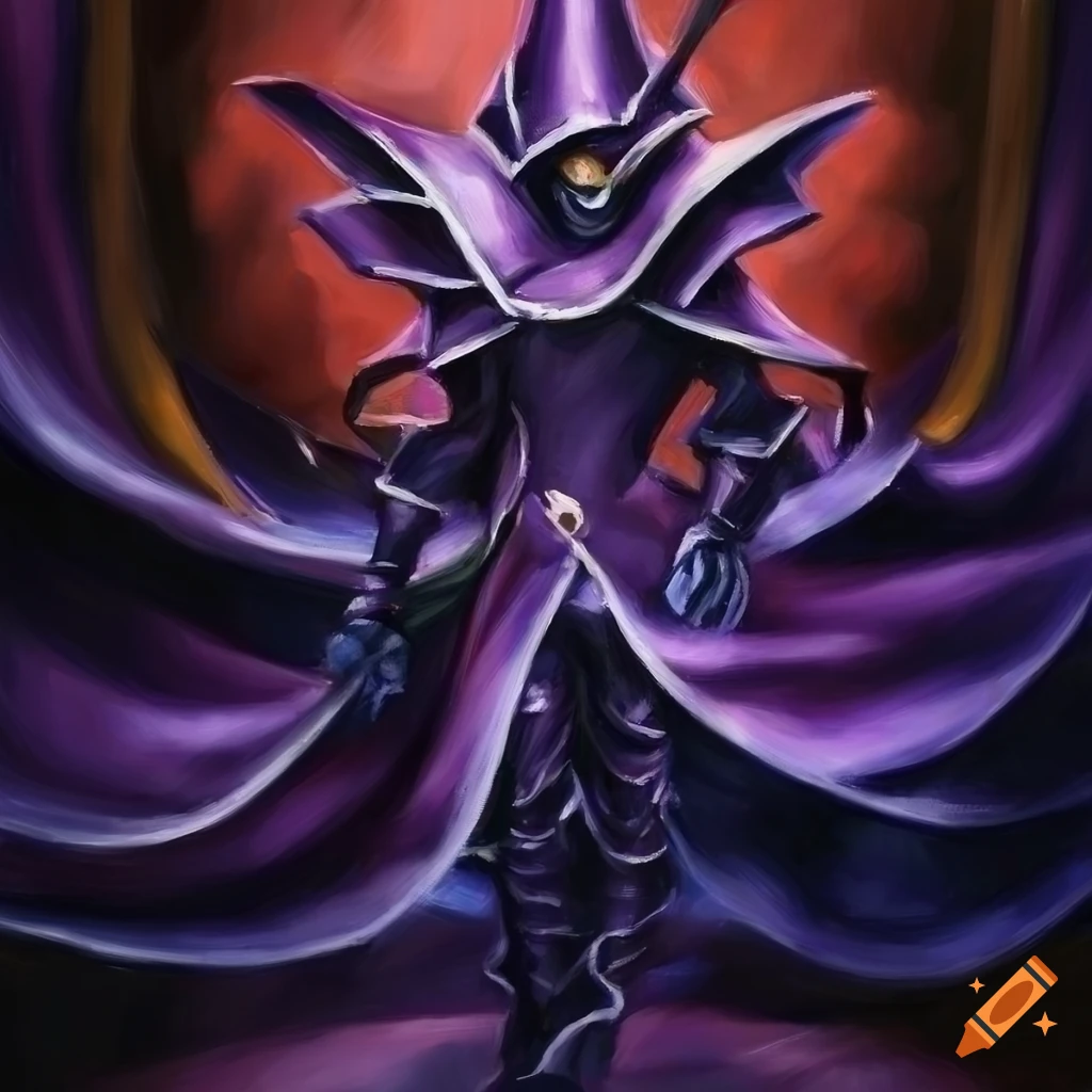 Dark magician from yu-gi-oh! in a magical realism painting with soft ...