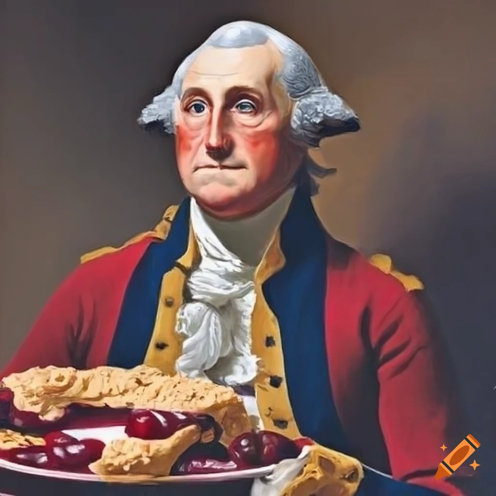 George Washington Enjoying Cherry Pie On Craiyon
