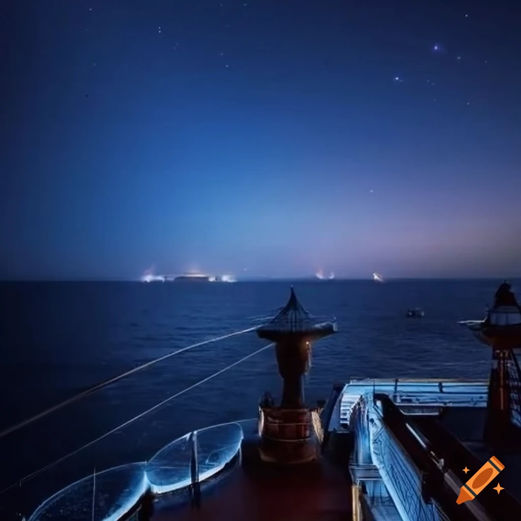 1920's party on a cruise ship deck with bright stars overhead